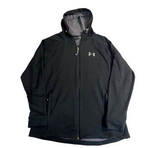 Under Armour Activewear Athletic Sporty Black Zip Up Jacket Coat Men Medium